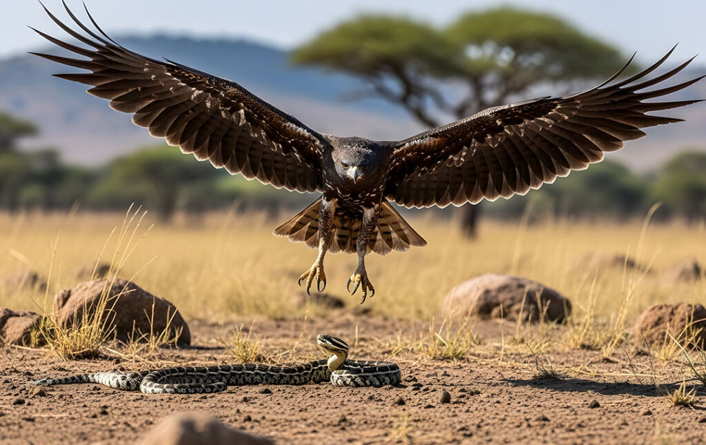 Martial Eagle Hunting