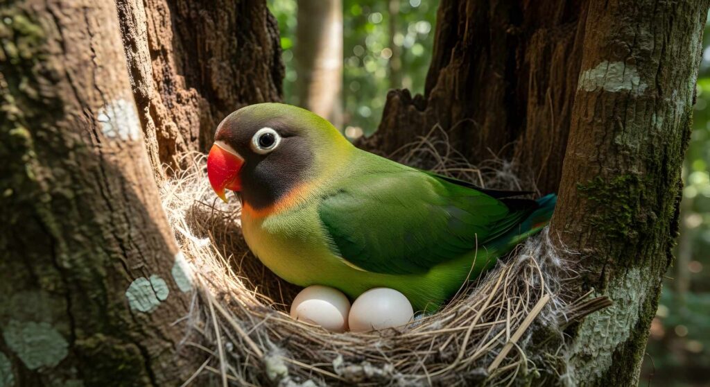 black-collared-lovebirds-Eggs-and-Incubation