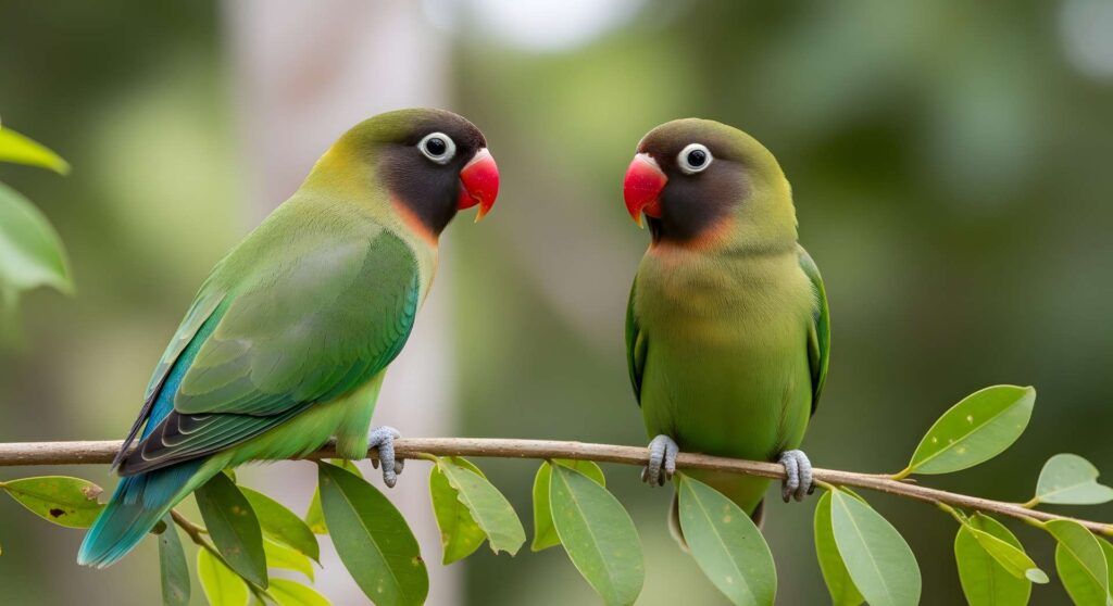 black-collared-lovebirds-Male-and-Female
